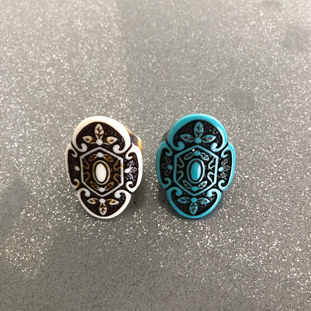 Boho resin rings